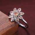 Simple Daisy Flower Zircon Women's Ring, European Fashion Floral Jewelry Direct view 2