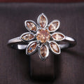 Simple Daisy Flower Zircon Women's Ring, European Fashion Floral Jewelry Direct view 3