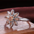 Simple Daisy Flower Zircon Women's Ring, European Fashion Floral Jewelry Direct view 4