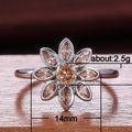 Simple Daisy Flower Zircon Women's Ring, European Fashion Floral Jewelry Direct view 5
