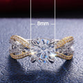 Fashion Gold Edge Prong Set Zircon Ring, Trendy Unisex Jewelry Gift For Men And Women view 5