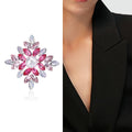Alloy Rhinestone Snowflake Glass Brooch Pin For Clothing Decoration view 2