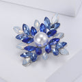 Alloy Rhinestone Snowflake Glass Brooch Pin For Clothing Decoration view 3