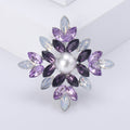 Alloy Rhinestone Snowflake Glass Brooch Pin For Clothing Decoration view 6