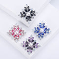 Alloy Rhinestone Snowflake Glass Brooch Pin For Clothing Decoration view 1