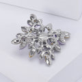 Alloy Rhinestone Snowflake Glass Brooch Pin For Clothing Decoration view 4
