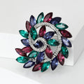 Alloy Rhinestone Rotating Flower Brooch Pin For Vintage Apparel view 4