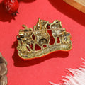 Alloy Rhinestone Enamel Cat Brooch Cute Christmas Clothing Pin view 3