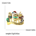 Alloy Rhinestone Enamel Cat Brooch Cute Christmas Clothing Pin view 5
