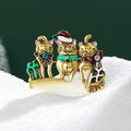 Alloy Rhinestone Enamel Cat Brooch Cute Christmas Clothing Pin view 1