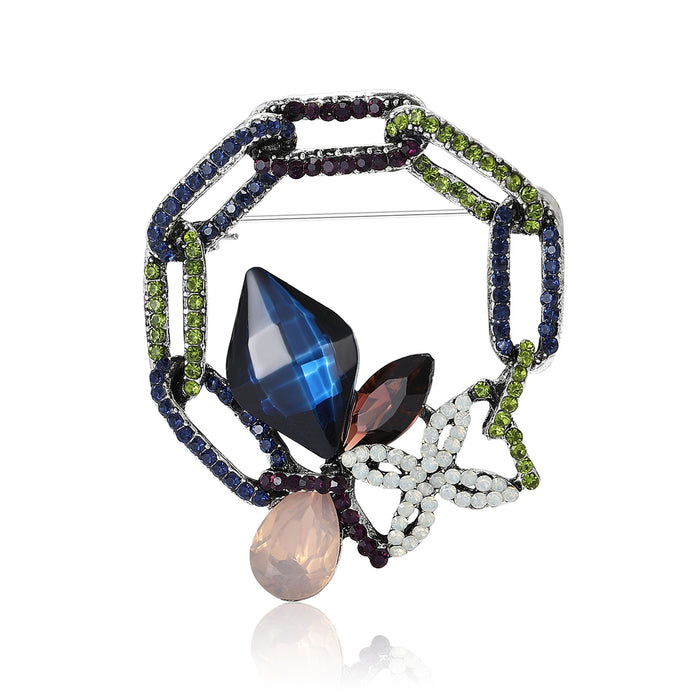 Alloy Rhinestone Chain Bow Brooch For Women's Clothing Decoration