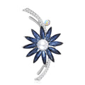 Luxury Alloy Blue Crystal Brooch Pin For Coats And Dresses view 5