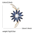 Luxury Alloy Blue Crystal Brooch Pin For Coats And Dresses view 6