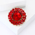 Alloy Full Rhinestone Flower Brooch Pin For Dresses And Suits view 3