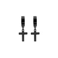 Punk Rock Stainless Steel Cross Dangle Non Pierced Hoop Clip Earrings For Women Men Earrings view 5