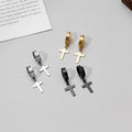 Punk Rock Stainless Steel Cross Dangle Non Pierced Hoop Clip Earrings For Women Men Earrings view 2
