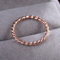Delicate Minimalist Small Twist Ring For Women Copper Real Gold Plated Pinky Index Finger Jewelry view 3