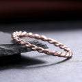 Delicate Minimalist Small Twist Ring For Women Copper Real Gold Plated Pinky Index Finger Jewelry view 4