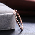 Delicate Minimalist Small Twist Ring For Women Copper Real Gold Plated Pinky Index Finger Jewelry view 2