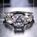 Creative Hollow Carved Floral Prong Set Zircon Ring For Women Fashion Jewelry Accessory view 5