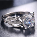Creative Hollow Carved Floral Prong Set Zircon Ring For Women Fashion Jewelry Accessory view 3