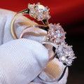 Fresh Crystal Flower Micro Pave Zircon Ring For Women Korean Japanese Minimalist Jewelry view 4