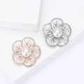 Alloy Rhinestone Pearl Flower Brooch Pin For Coats view 1