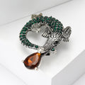 Alloy Rhinestone Crocodile Brooch For Vintage Animal Clothing Accessories view 2