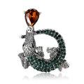 Alloy Rhinestone Crocodile Brooch For Vintage Animal Clothing Accessories view 5