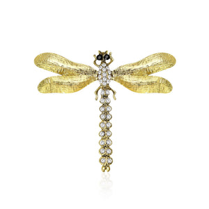 Alloy Rhinestone Dragonfly Brooch Pin For Lapel Decoration