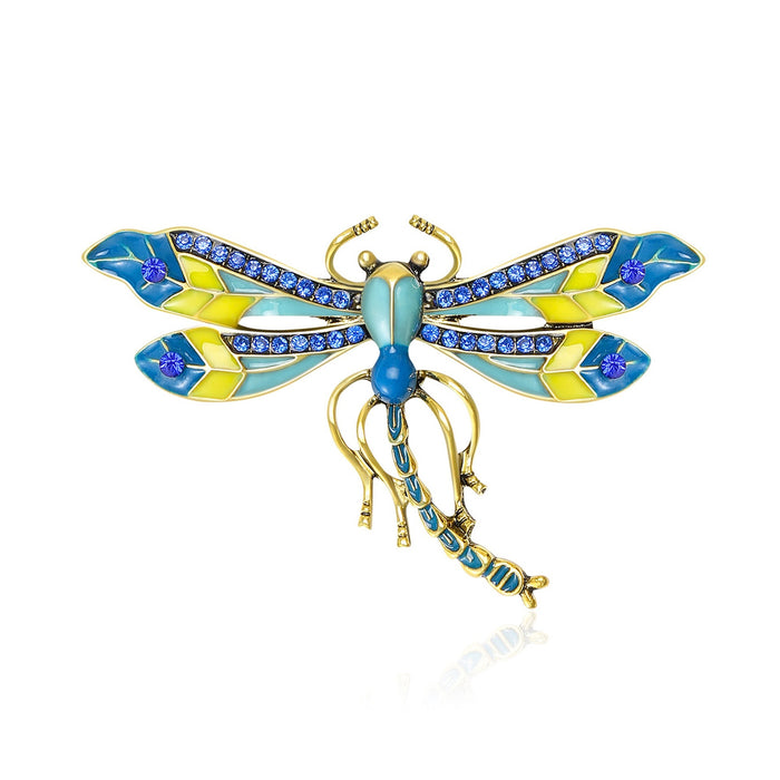 Alloy Enamel Dragonfly Brooch For Insect Animal Lapel Decoration