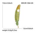 Alloy Feather Brooch With Pearl Accent For Suits And Coats view 4