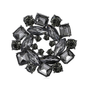 Alloy Rhinestone Flower Brooch Pin For DIY Apparel Decoration