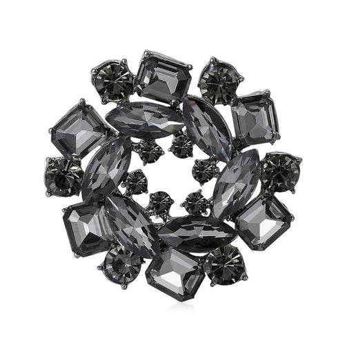 Alloy Rhinestone Flower Brooch Pin For DIY Apparel Decoration