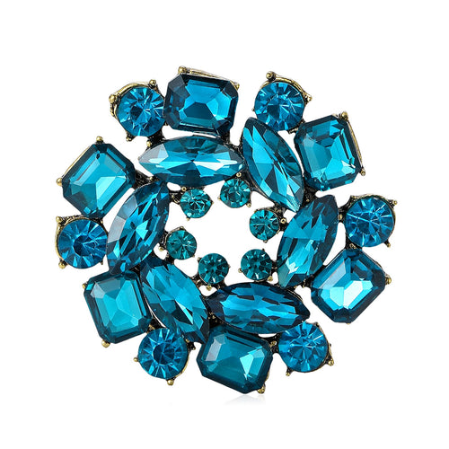 Alloy Rhinestone Flower Brooch Pin For DIY Apparel Decoration