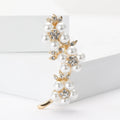 Alloy Pearl Rhinestone Floral Vine Brooch For Women's Apparel view 2