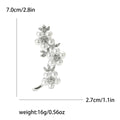 Alloy Pearl Rhinestone Floral Vine Brooch For Women's Apparel view 6