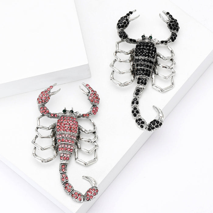 Alloy Rhinestone Scorpion Brooch Pin For Men And Women Suits