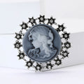 Alloy Vintage Lady Portrait Brooch For Coats And Suits view 3