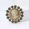 Alloy Vintage Lady Portrait Brooch For Coats And Suits view 4