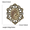 Alloy Rhinestone Lady Portrait Brooch Pin For Clothing Decoration view 6