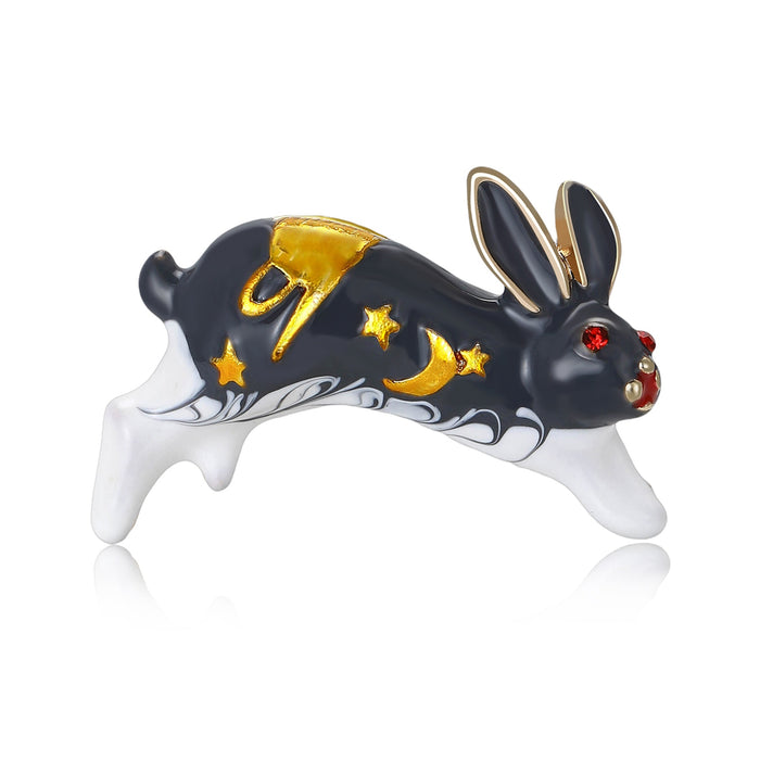 Alloy Enamel Rabbit Brooch For Cute Women Clothing Decoration