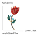 Alloy Rhinestone Rose Flower Brooch For Women's Apparel view 5