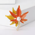 Alloy Enamel Maple Leaf Brooch Pin For Suits And Scarves view 2