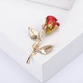 Alloy Red Rose Brooch Pin For Elegant Suit Accessories view 4