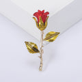 Alloy Red Rose Brooch Pin For Elegant Suit Accessories view 3