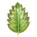 Alloy Enamel Rhinestone Leaf Brooch For Fresh Apparel Decoration view 1