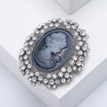 Vintage Alloy Rhinestone Lady Head Brooch For Elegant Apparel Accessories view 4