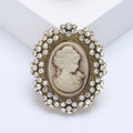 Vintage Alloy Rhinestone Lady Head Brooch For Elegant Apparel Accessories view 6