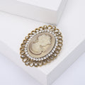 Alloy Rhinestone Beauty Head Brooch Pin For Women's Apparel Decoration view 4